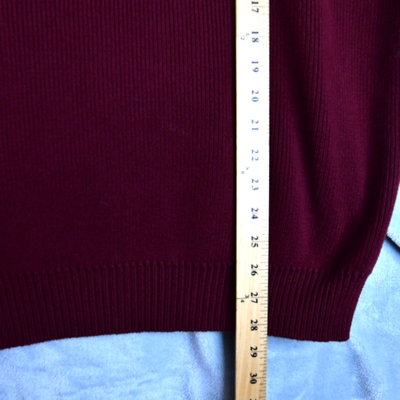LL Bean Sweater Mens Xl Maroon 1/4 Zip Knit Long Sleeve Pullover O WV95 - Picture 6 of 7